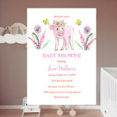 Invitation Triplets de piggy Baby shower Piglet Girl ferme an