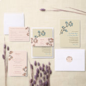 Peach Blossoms Chinois Mariage Carte RSVP (Personnalisez la collection de ce créateur indépendant.)