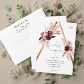 Invitations En Acrylique Boho Pampas rose Mariage de laiton (Personnalisez la collection de ce créateur indépendant. Test)