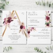 Boho floral rose et bordeaux Numéro de table (Personnalisez la collection de ce créateur indépendant.)