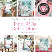 Poster Menu de diner rétro des années 1950