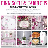 Banderoles Célébration de script rose Fabuleux Fifty