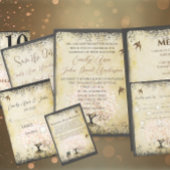 Invitation Inséparable Romantique Feuille Coeur Pink Tree Mar