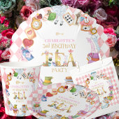 Serviette En Papier Pink Alice in Wonderland 3rd Birthday  