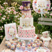 Invitation rose pour les 5 ans d'Alice au pays des