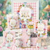 Invitation rose pour les 6 ans d'Alice au pays des