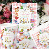 Sachets En Papier Pink Alice in Wonderland 7th Birthday  