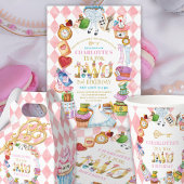 Sachets En Papier Pink Alice in Wonderland Tea for Two Birthday