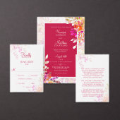 Cartons Réponse Fleurs d'aquarelle rose et orange Mariage élégant (Personnalisez la collection de ce créateur indépendant.)