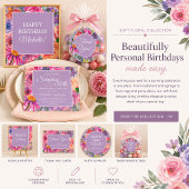 Invitation Wildflowers Purple Pink 50th Birthday