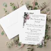 Rose et blanc Floral Faire-part de mariage catholi (Personnalisez la collection de ce créateur indépendant. Test)