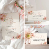 Invitation Bébé En Fleur Baby shower Floral Rose Doux