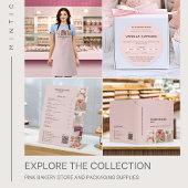 Bakkerij Minimal Pink Custom Photo Business Label