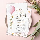 Serviette En Papier Balloon rose Floral Girl Baby shower thème papier