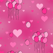 Roze ballonpatroon all in one uitnodiging