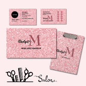Porte-clés Blush Glitter hair salon elegant script photo