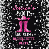 Signe De Table Bottes roses et Bling Bachelorette