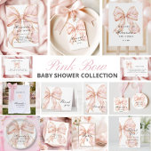 Baby Girl Pink Bow Baby Shower Invitation