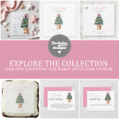 Étiquettes Cadeau Arbre de Noël Pink Bow Joyeux petit Baby shower