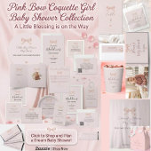 Invitation Fête de Naissance Fille Ruban Rose