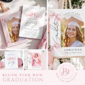 Sweet Pink Bow Graduation Brunch Invitation