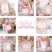 Étiquette Fête Prénatale Bébé Fille Rose Points Adresse de R