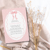 Poster Pancarte de table Bébé Fille Points de Ruban Rose 