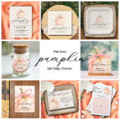 Invitation Petit Baby shower Citrouille de Bow rose