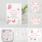 Papier Baby shower Word Scramble Jeu Papillons roses