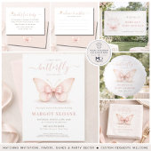 Poster Blush Papillon Ruban Neutre Blocs de Douche pour B