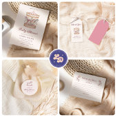 Serviette En Papier Fête de naissance fille Carrousel Rose Pastel