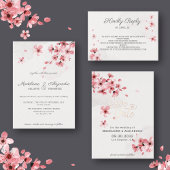 Invitation En Aluminium Mariage romantique en fleur de cerisier rose Enreg