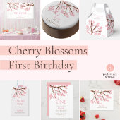Serviette En Papier Premier Anniversaire Printemps Cerise Fleurs Flora