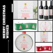 Cravate Élégant arbre de Noël rose et Motif d'étoile d'or