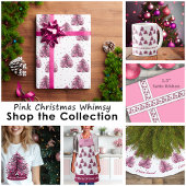 Étiquette Pink Christmas Whimsical Tree Adresse de retour