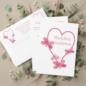 Trouwservetten roze hart en vlinders servetten (Personaliseer deze collectie van deze onafhankelijke maker. Test)