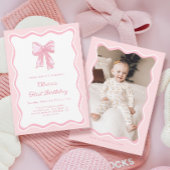 Assiettes En Carton Coquette rose Bow fête d'anniversaire