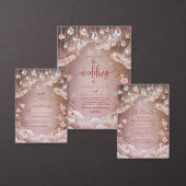 Cartons Réponse Cristal rose gouttes Mariage floral opulent (Personnalisez la collection de ce créateur indépendant.)