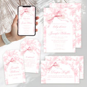 Numéro De Table Baby shower rose floral en toile Bow Numéro de tab