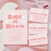 Invitation Pink Daisy Spring Baby Dans Le Baby shower En Fleu