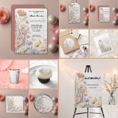 Pink Distressed Pressed Wildflower Baby shower Kaart