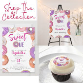 Invitation Sweet To Be One Donut Rose Girl 1er anniversaire