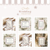 Save The Date Mariage de cadre ondulé rose Doodle