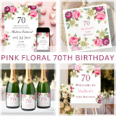 Roze Floral | 70e uitnodiging