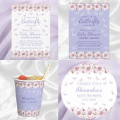 Serviette En Papier Baby shower à papillon rose Lilac