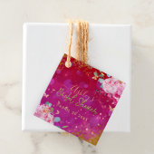 Pink Floral Fancy Elegant Romantic Vrijgezellenfee Wijn Etiket