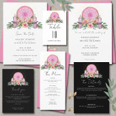 Save The Date Mariage métaphysique rose floral Mandala Crystals