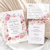 Cartons Réponse Mariage rose