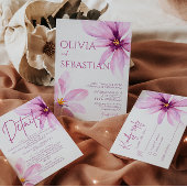 Roze Bloem Minimalistische elegante bruiloft Programma