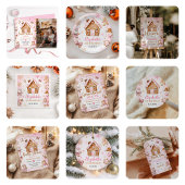 Invitation Pink Gingerbread House Christmas Baby Shower
